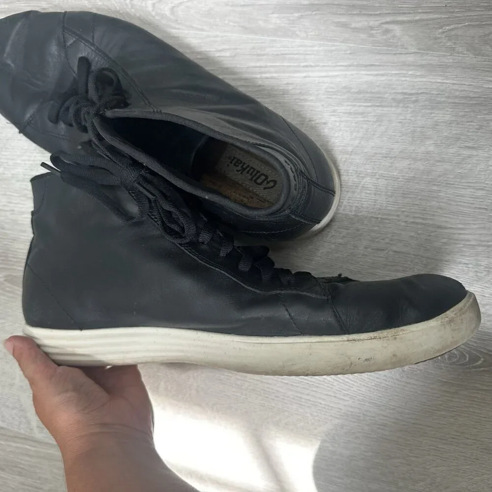 Cole Haan Grand‎ OS Crosscourt Mens Size 13 M Black Leather Hi Top Casual Shoes